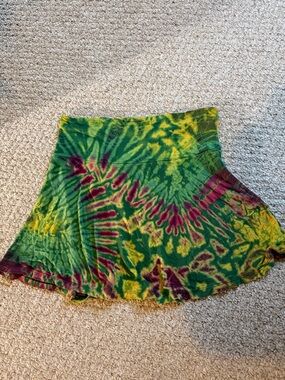 Tie-Dye Green, Pink, Yellow Womens Skirt